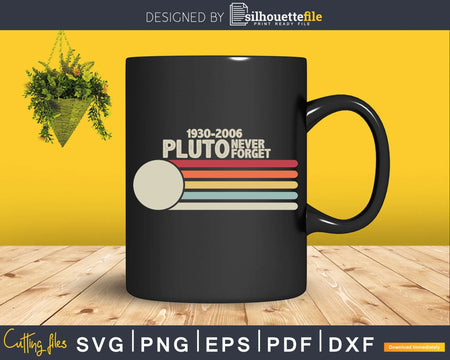 Never Forget Pluto Shirt Retro Style Funny Space Science