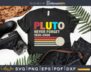 Never Forget Pluto Shirt Retro Style Funny Space Science