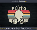 Never Forget Pluto Shirt Retro Style Funny Space Science