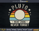 Never Forget Pluto Shirt Retro Style Funny Space Science