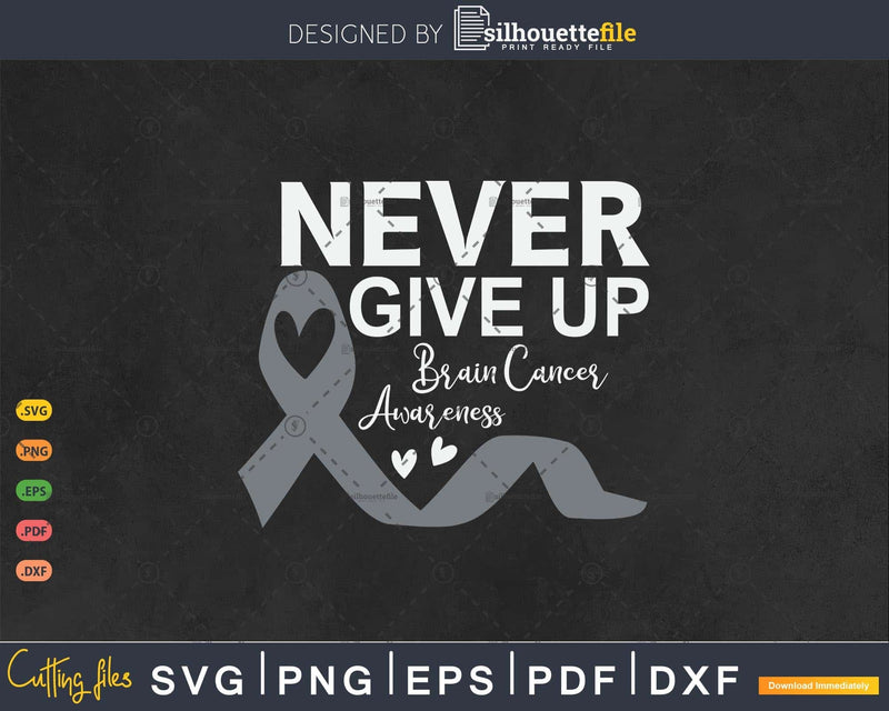 Never Give Up Brain Tumor Survivor Cancer Awareness