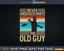 Never Underestimate The Old Guy Disc Golf Svg T-shirt Design