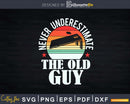 Never Underestimate The Old Guy Funny Cornhole Player Svg