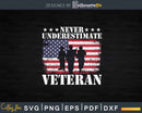 Never Underestimate Veteran American Hero Svg T-shirt Design