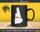 New Hampshire NH Home Heart Native Map svg cricut cut png