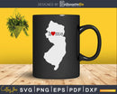 New Jersey NJ Home Heart Native Map vector SVG PNG cricut