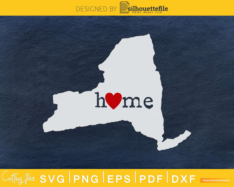 New York NY Home Heart Native Map svg cricut cut png files