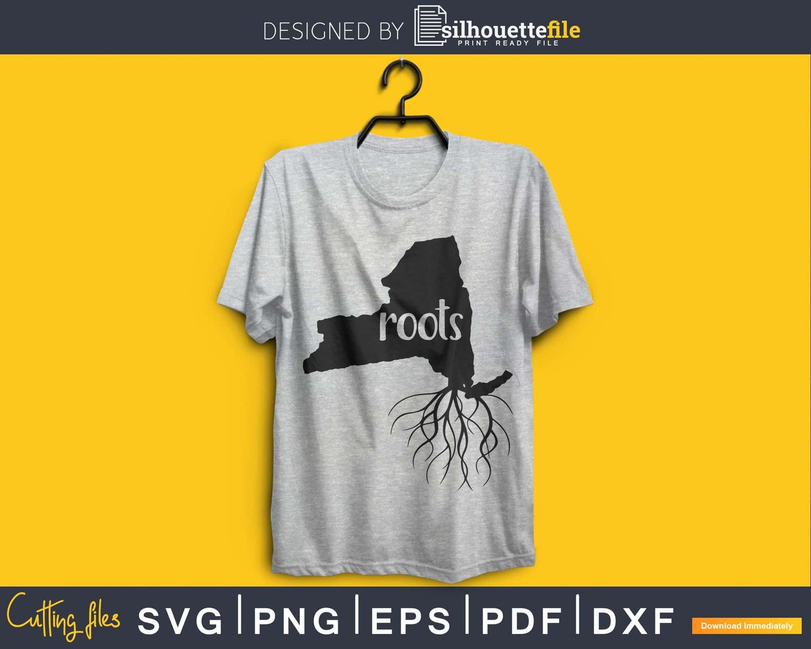 New York NY Roots Home Native Map silhouette cricut cut | Silhouettefile