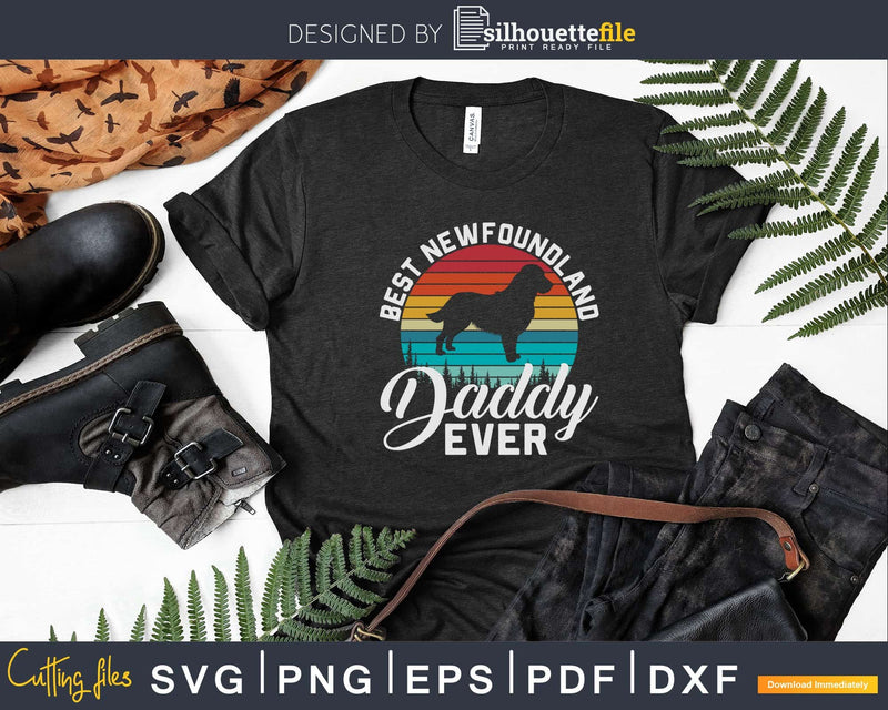 Newfoundland Dad Best Daddy Dog Lover Retro Vintage Svg