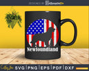 Newfoundland Dog American Flag 4th of July Pride Png Svg