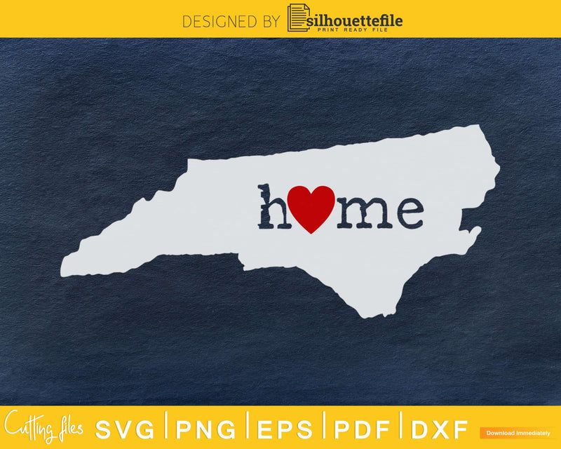 North Carolina NC Home Heart Native Map cricut cut cutting
