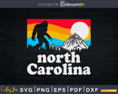 North Carolina Retro Bigfoot Mountains svg designs cut files