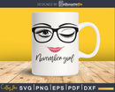 November girl birthday svg face glasses winked eye png cut