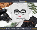 November girl birthday svg face glasses winked eye png cut