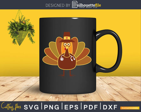 Nursing turkey thanksgiving svg png cricut printable files