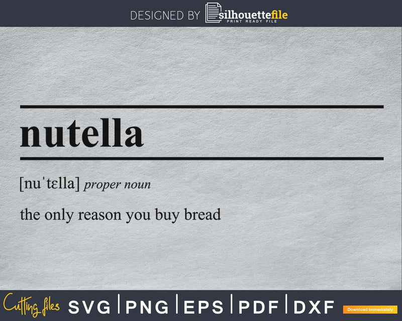Nutella definition svg printable file