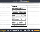 Nuts Nutrition Facts Funny Thanksgiving Christmas Svg Png
