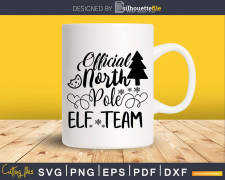 Official North Pole Elf Team svg digital cricut cut file
