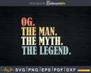 Og The Man Myth Legend Father day Svg Png T-shirt Design