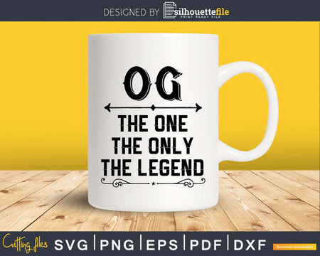 Og The One Only Legend Fathers Day Svg Design Cut Files