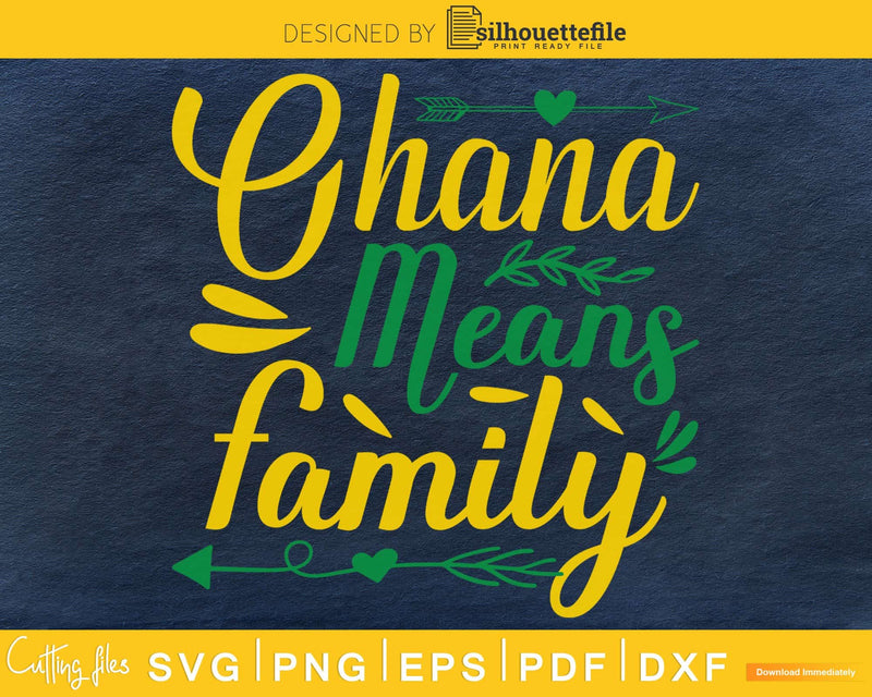 Ohana means family SVG PNG Cutting printable file