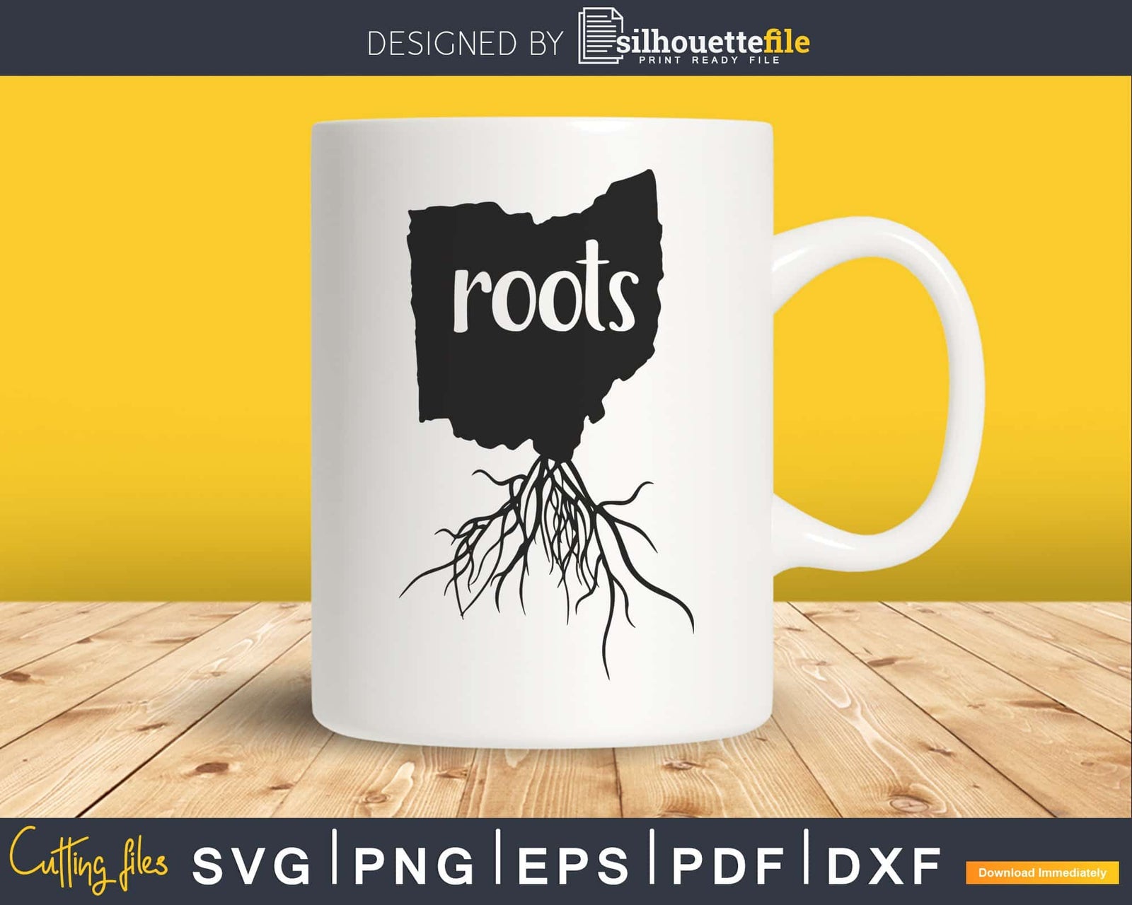 Ohio OH Roots Home Native Map svg png cricut cut files | SilhouetteFile