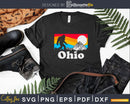 Ohio Retro State Pride Bigfoot Mountains svg designs cut