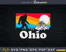 Ohio Retro State Pride Bigfoot Mountains svg designs cut