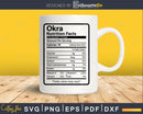Okra Nutrition Facts Funny Thanksgiving Christmas Svg Png