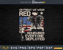 On Friday We Wear Red Veteran Svg T-shirt Design