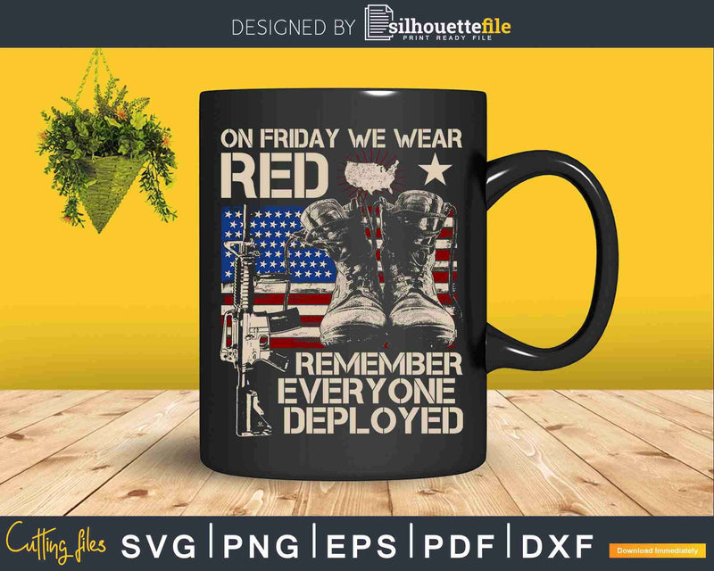 On Friday We Wear Red Veteran Svg T-shirt Design