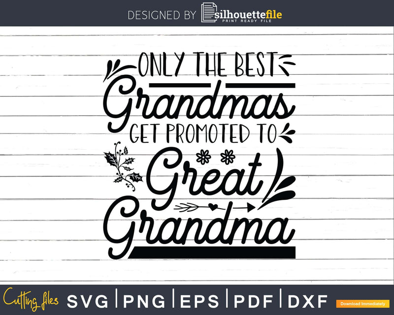 Only The Best Grandma Get Promoted To Great Svg Png