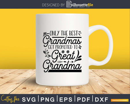 Only The Best Grandma Get Promoted To Great Svg Png