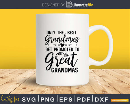 Only The Best Grandmas Get Promoted To Great Svg T-shirt