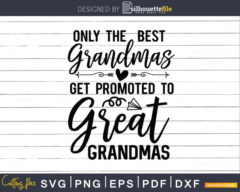 Only The Best Grandmas Get Promoted To Great Svg T-shirt