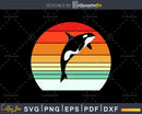 Orca Retro vintage Style Killer Whale cricut cut svg png