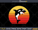 Orca Retro vintage Style Killer Whale cricut cut svg png