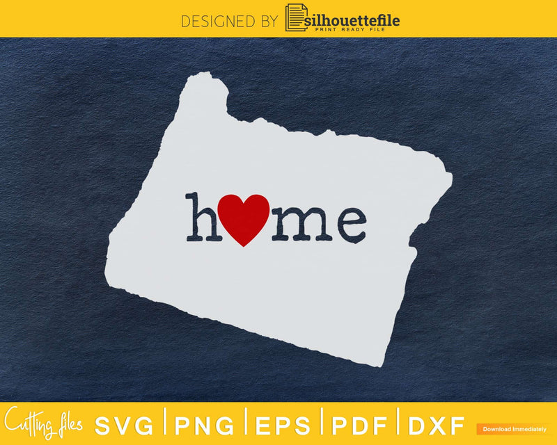 Oregon OR Home Heart Native Map svg dxf png cricut cut