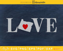 Oregon OR Love Home Heart Native Map svg dxf png cut
