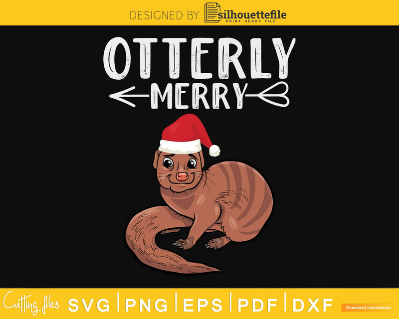 Otterly Merry Christmas svg digital cricut cutting