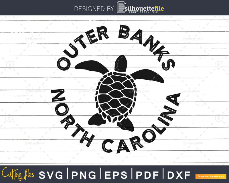 Outer Banks North Carolina NC Sea Turtle svg png cut file