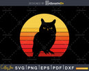 Owl Retro vintage Style cricut cut svg png silhouette