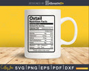 Oxtail Nutrition Facts Funny Thanksgiving Christmas Svg Png