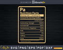 Pa Nutrition Facts Father’s Day Gift Svg Dxf Premium