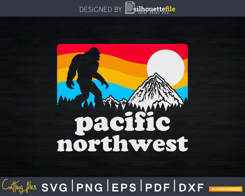 Pacific Northwest Bigfoot Mountains svg designs cut files
