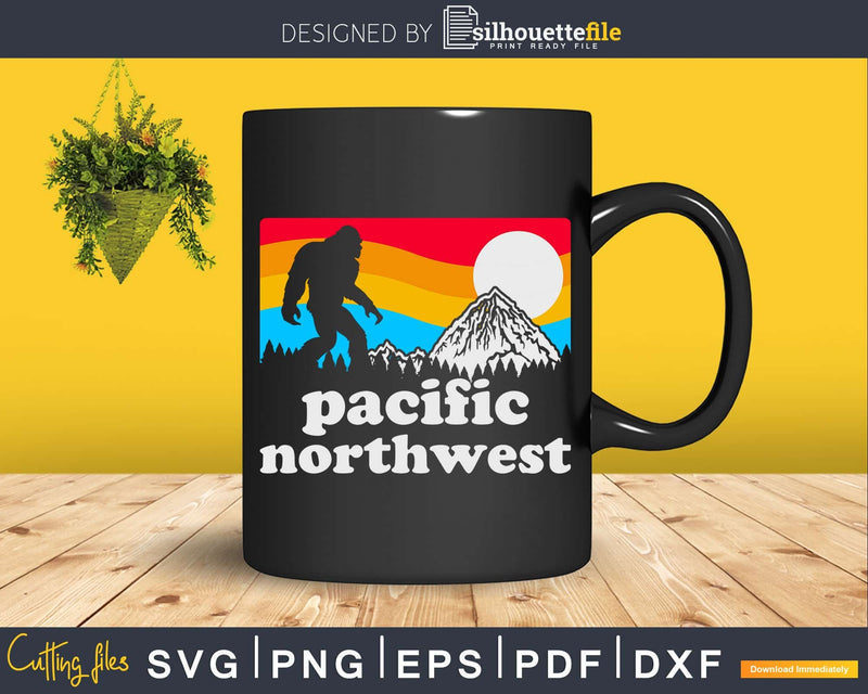 Pacific Northwest Bigfoot Mountains svg designs cut files