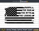 Pampa The Man Myth Legend USA Flag Svg Digital T-shirt