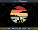 Panda Retro vintage Style cricut cut svg png printable
