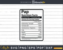 Pap Nutrition Facts Svg Dxf Png Cricut Files