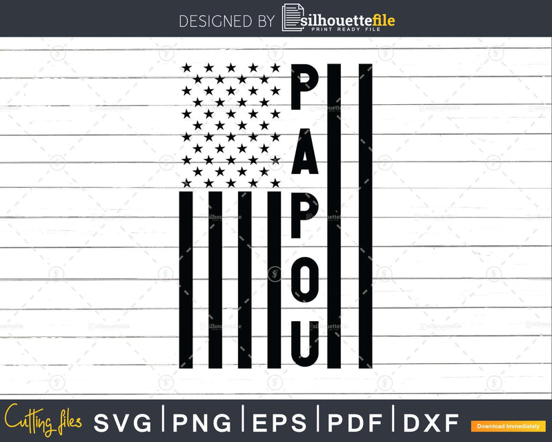 Papou USA Flag 4th Of July Svg Png T-shirt Design